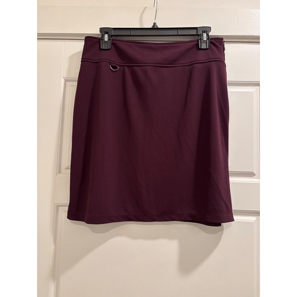 Giorgio Fiorlini Collection Burgundy Side Zip Skirt D-Ring Detail Size Medium